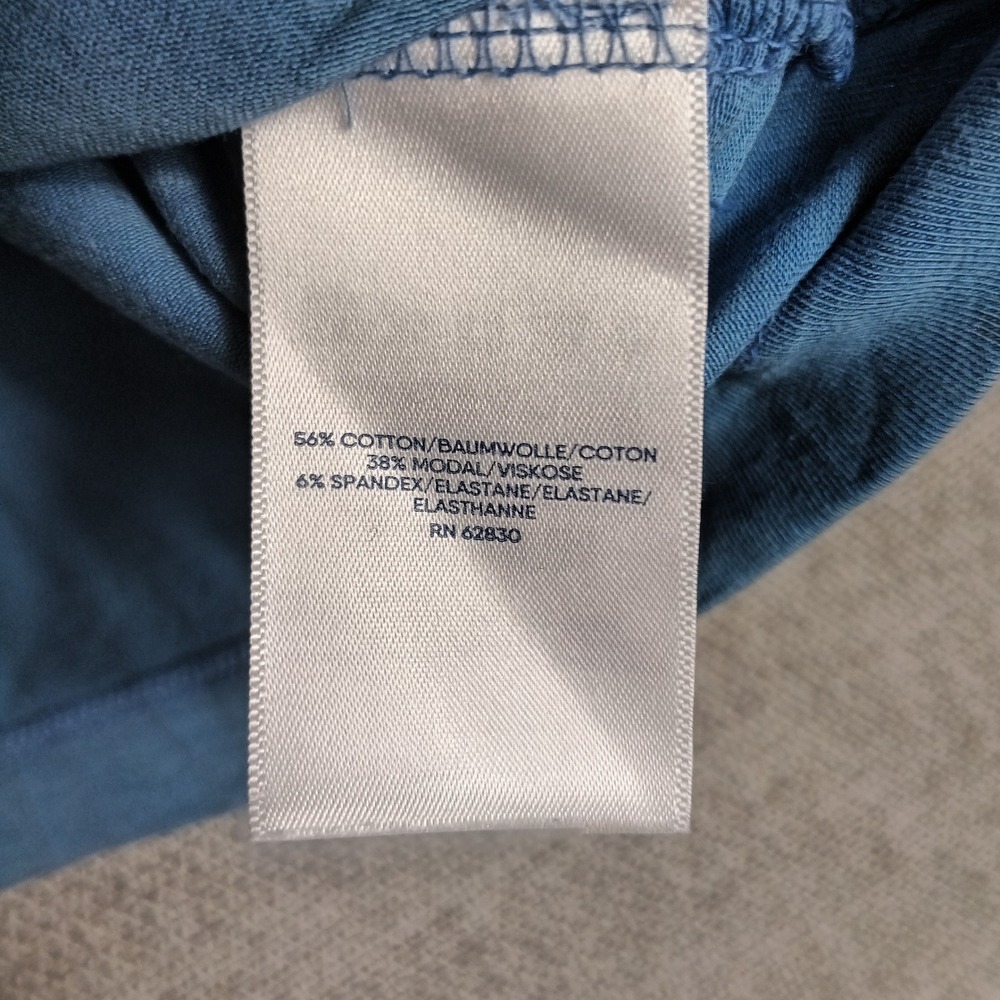 Lands' End T-Shirt Womens L 14-16 Blue Excellent Cotton Modal Scoop Neck Tee - Picture 6 of 6